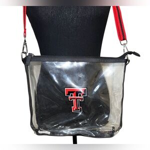 Capri Designs Simple Tote Texas Tech Clear Red Black College Game Day Bag Purse